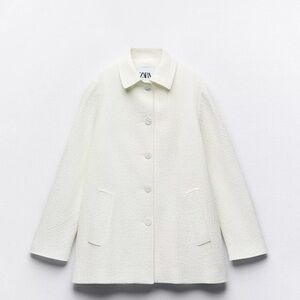 Zara cream textured coat